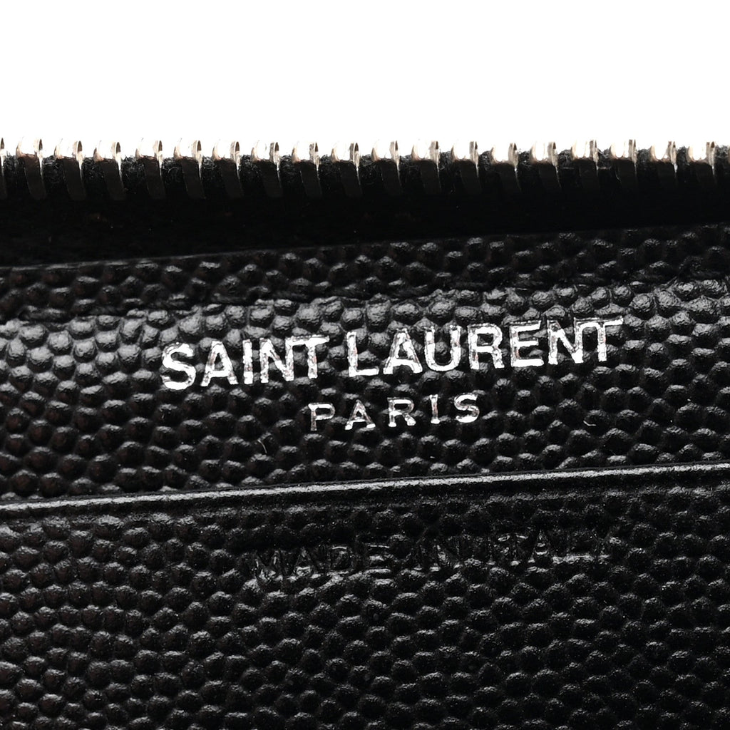 Grain De Poudre Matelasse Chevron Monogram Small Zip Around Wallet Black