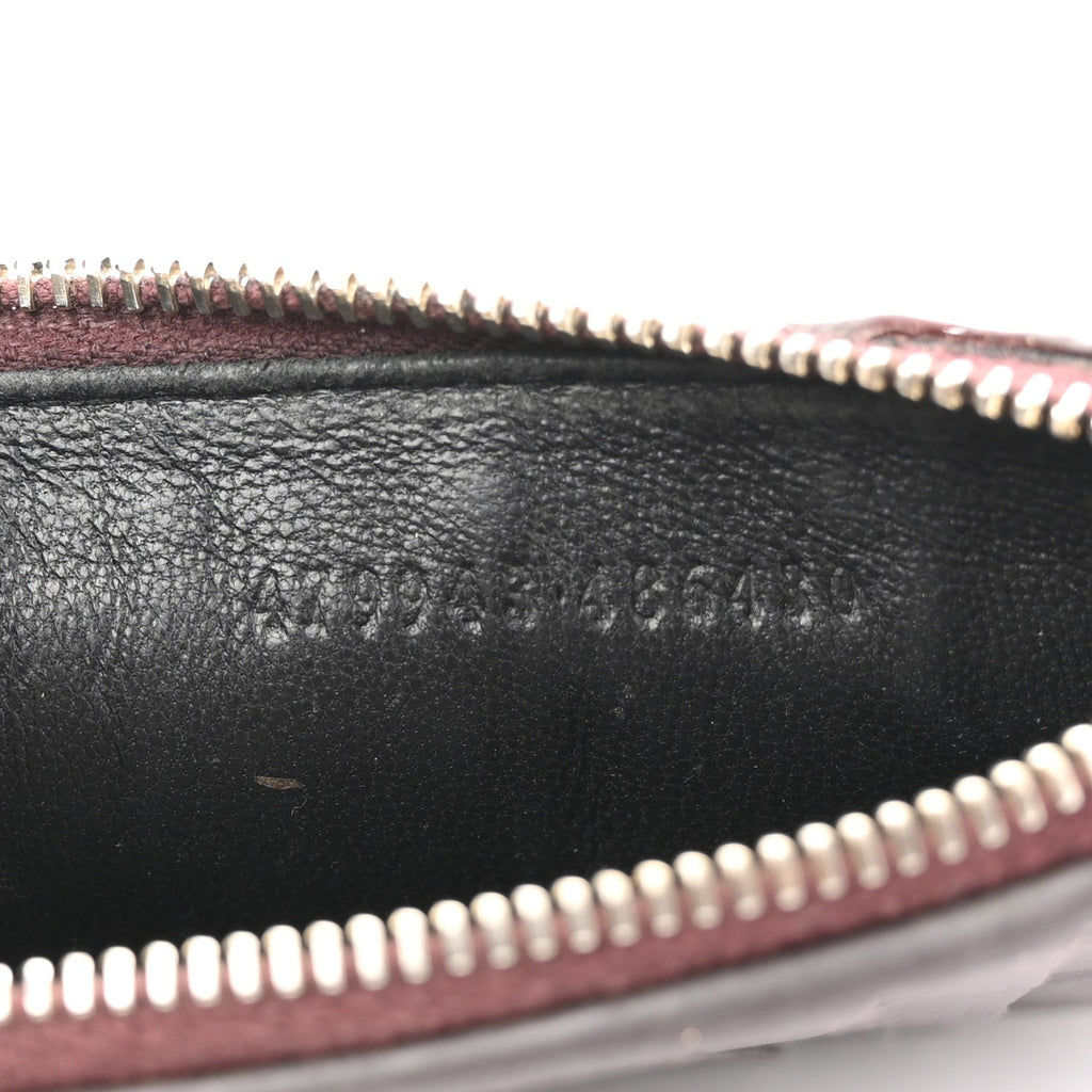 Calfskin Crocodile Embossed  Holder Wallet Burgundy