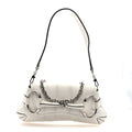 Nappa Vertical Matelasse Small Maxi Horsebit Chain Shoulder Bag Great White