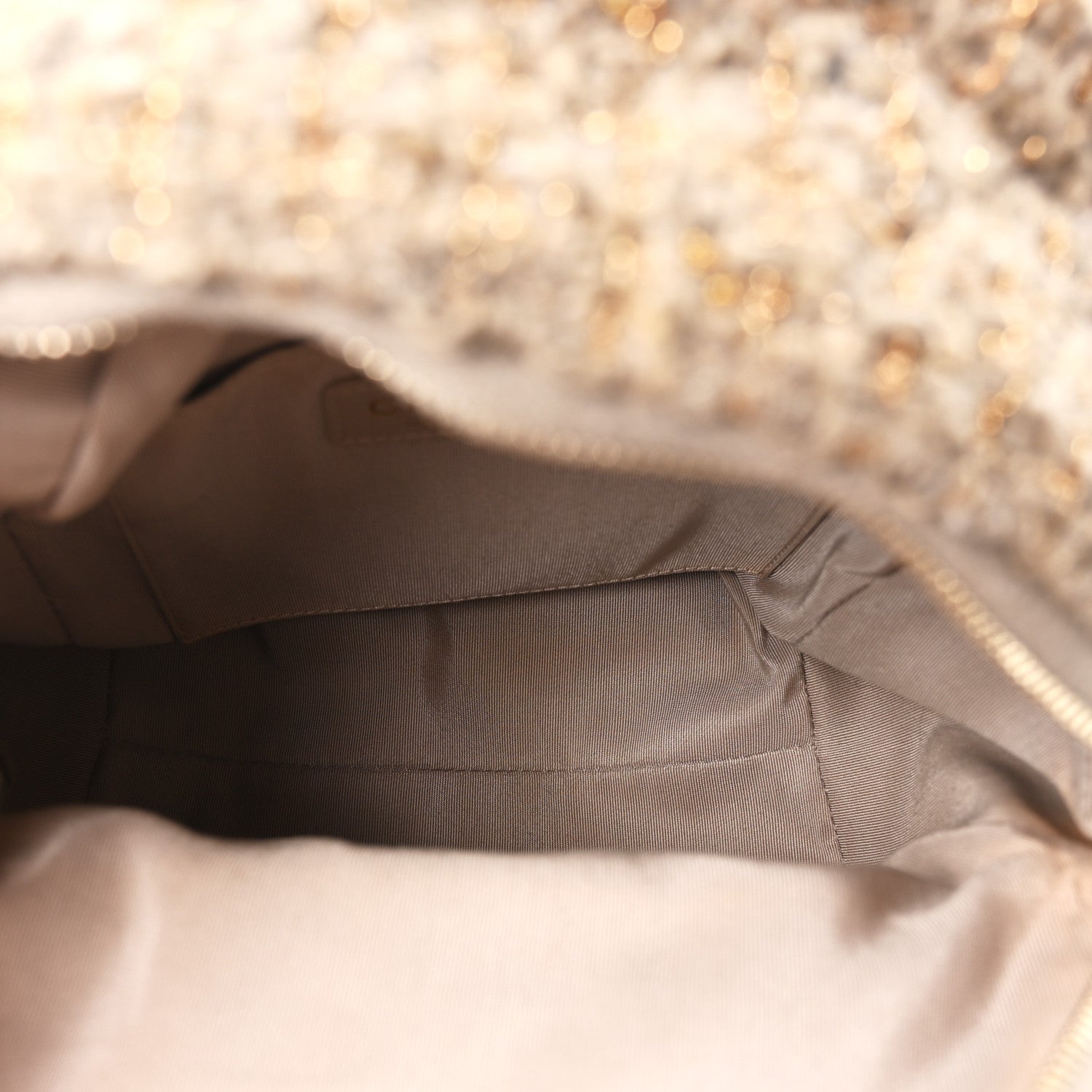 Tweed Front Pocket Backpack Beige