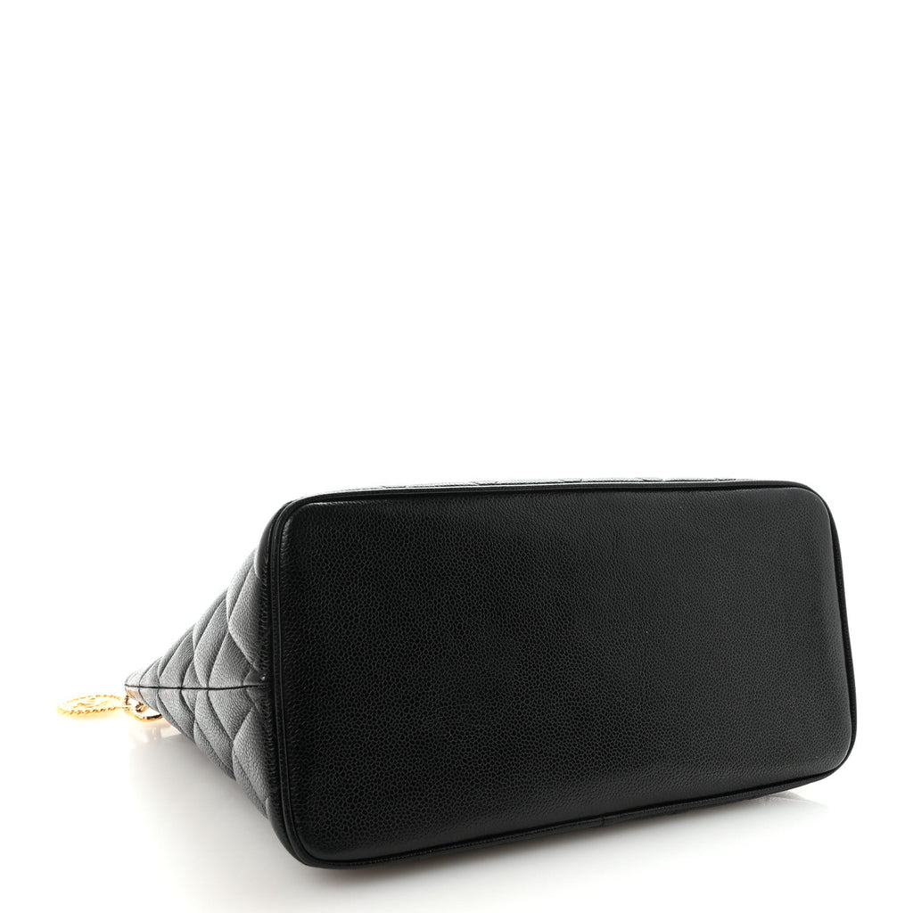 Caviar Quilted Medallion Tote Black