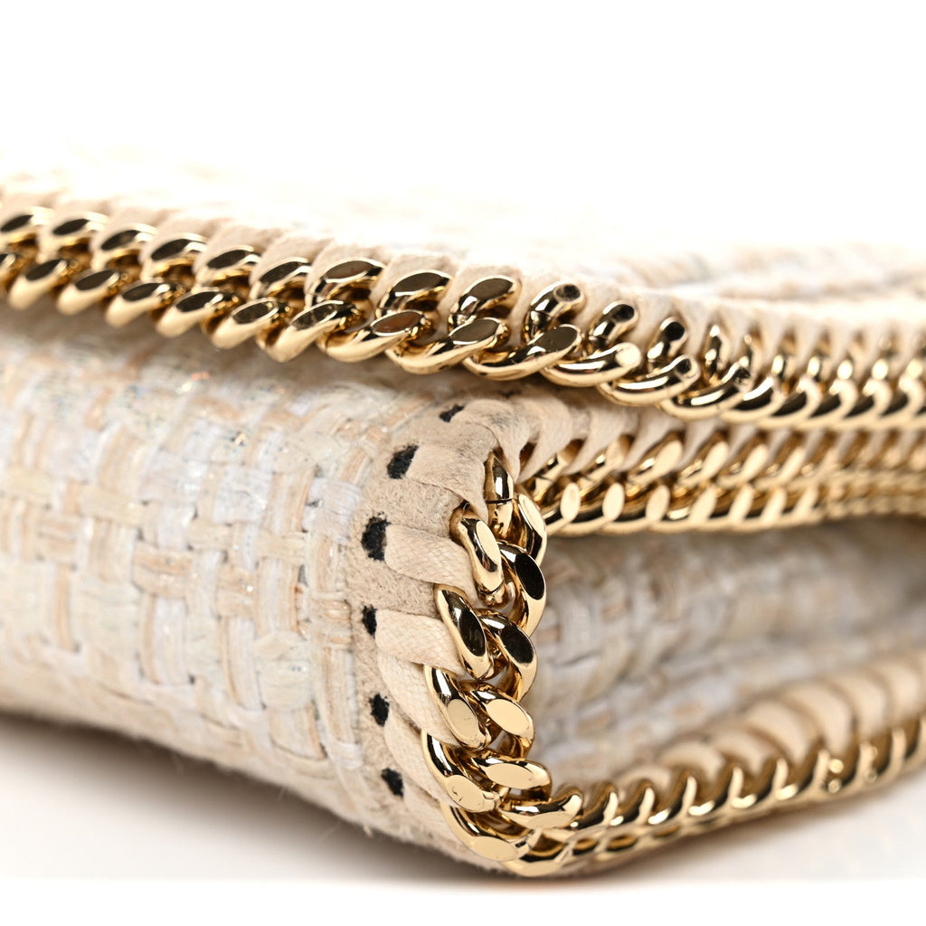 Woven Boucle Falabella Crossbody Bag White Beige