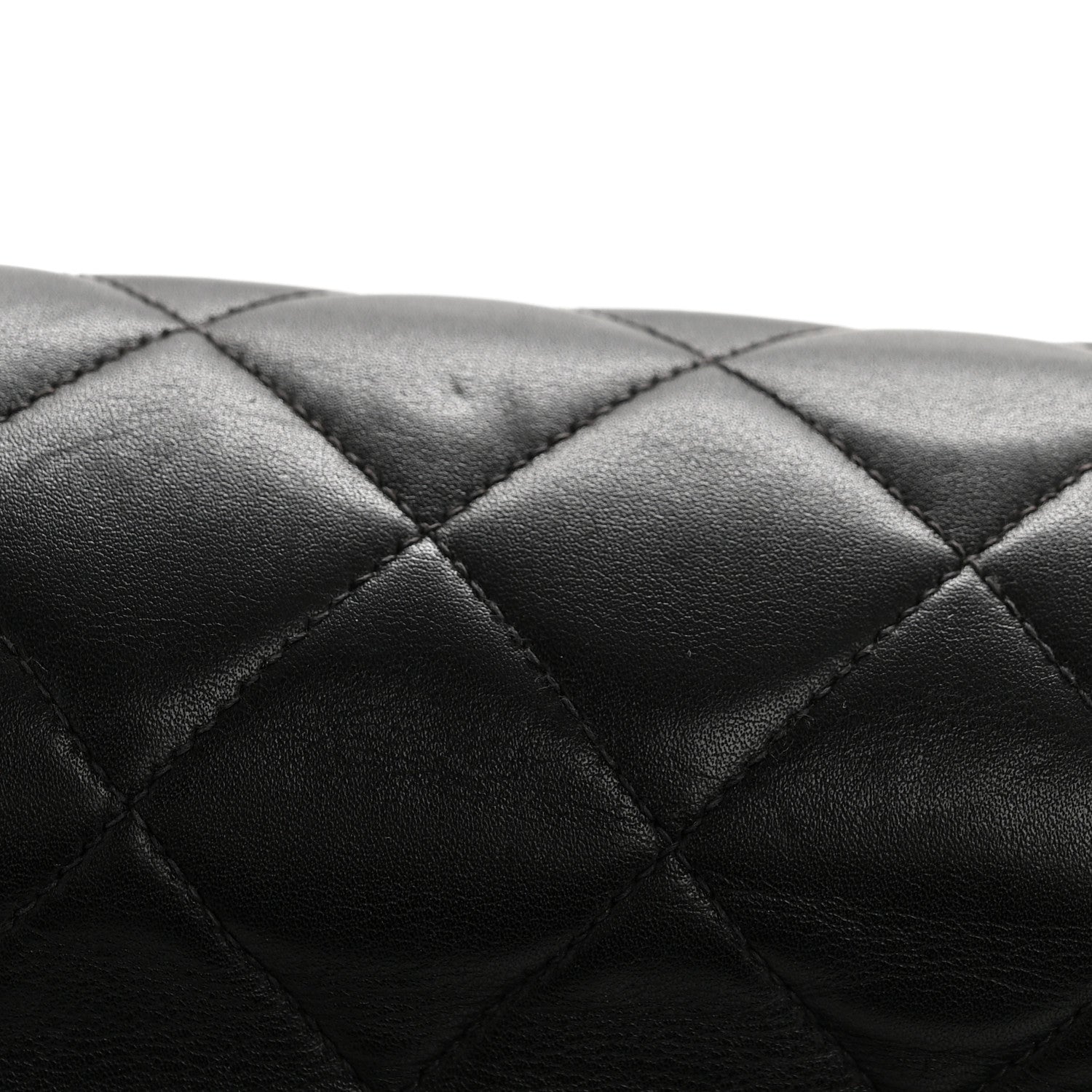 Lambskin Quilted XL Jumbo Single Flap Black