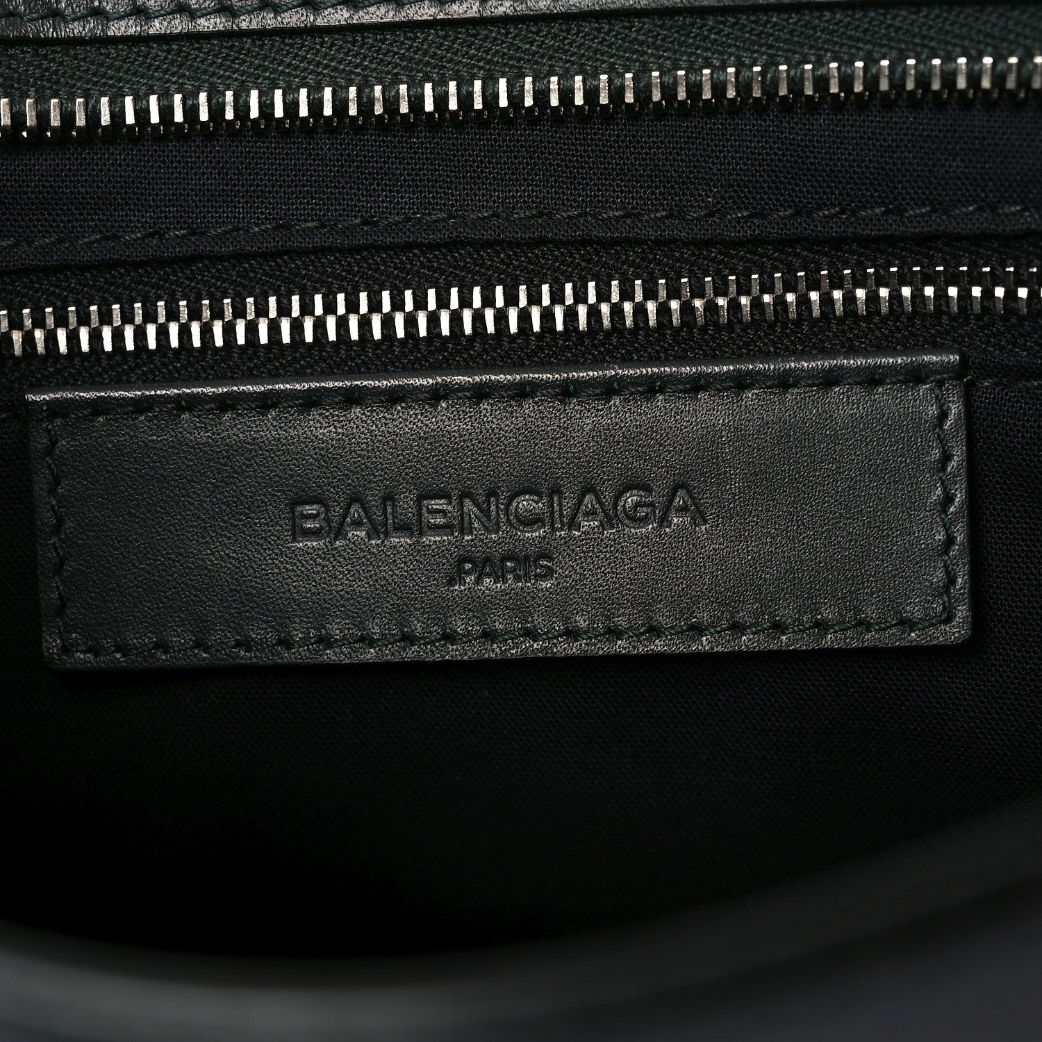 Smooth Calfskin Metallic Patent Giant 12 Silver Hardware City Vert Poker Fonce