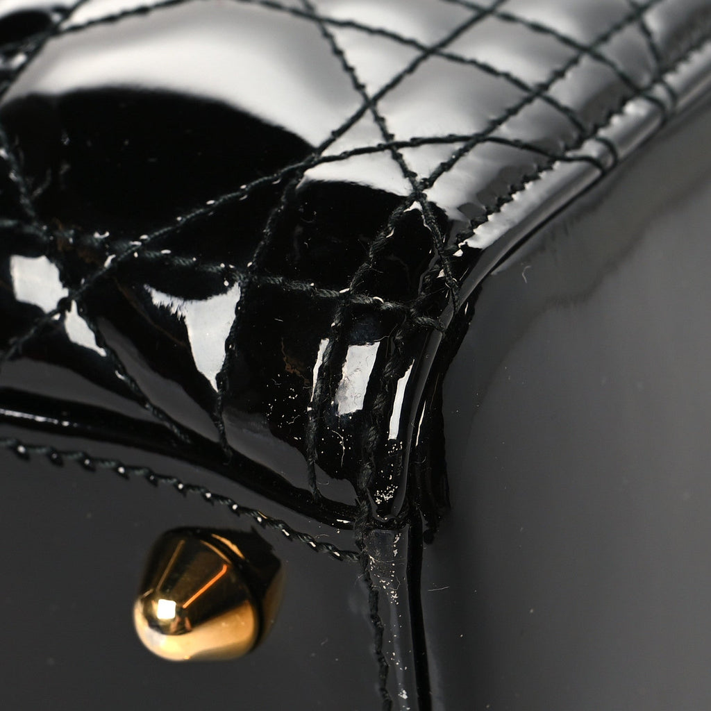 Patent Cannage Large Lady Dior Black