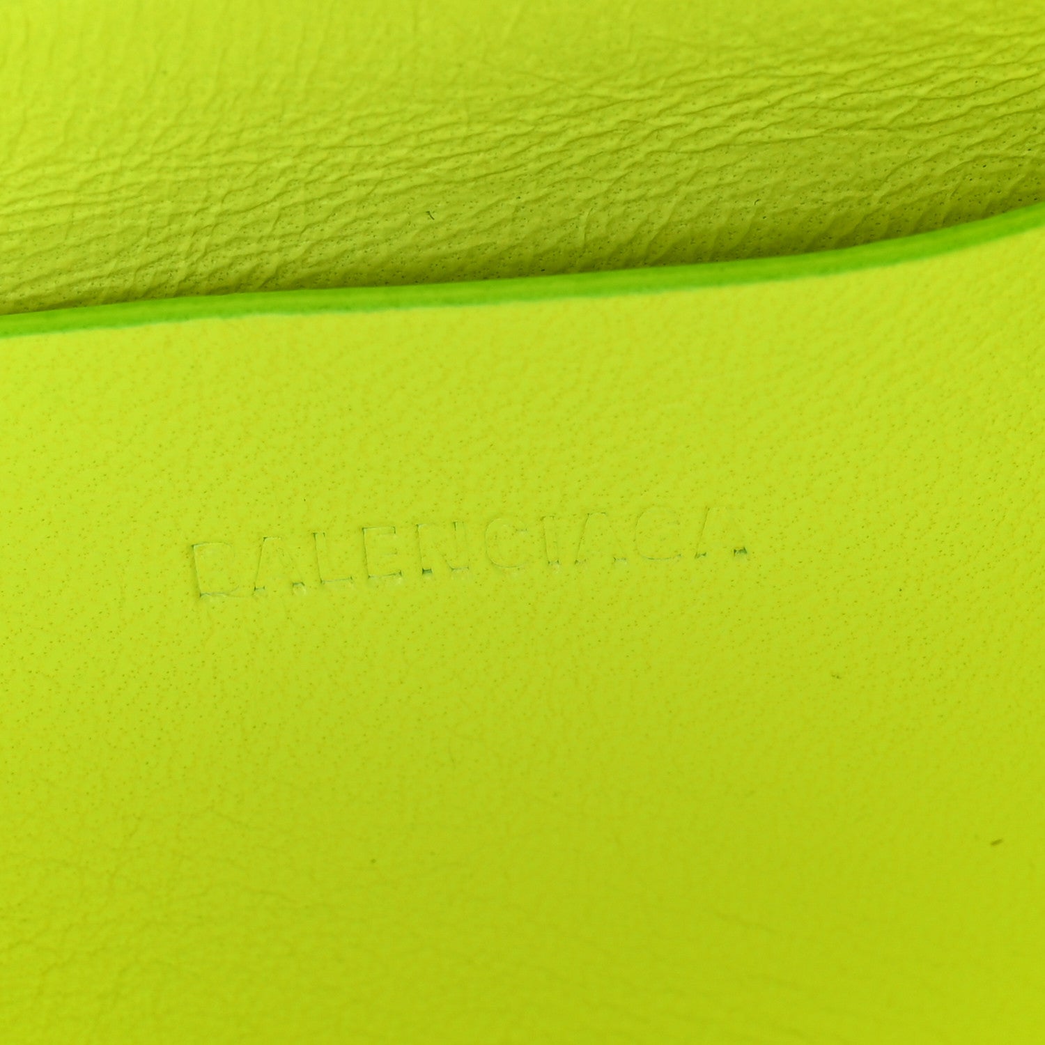 Grained Calfskin Embossed Car Camera Bag Yellow Fluo Black