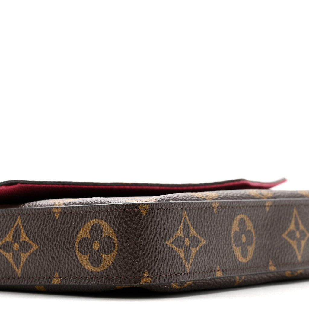 Monogram Pochette Felicie Chain Wallet Fuchsia