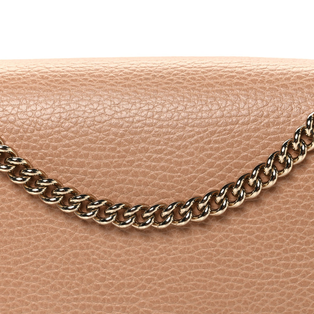 Dollar Calfskin Interlocking G Shoulder Bag Camelia