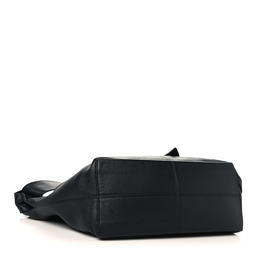 Silky Calfskin Medium Sawyer Messenger Bag Black