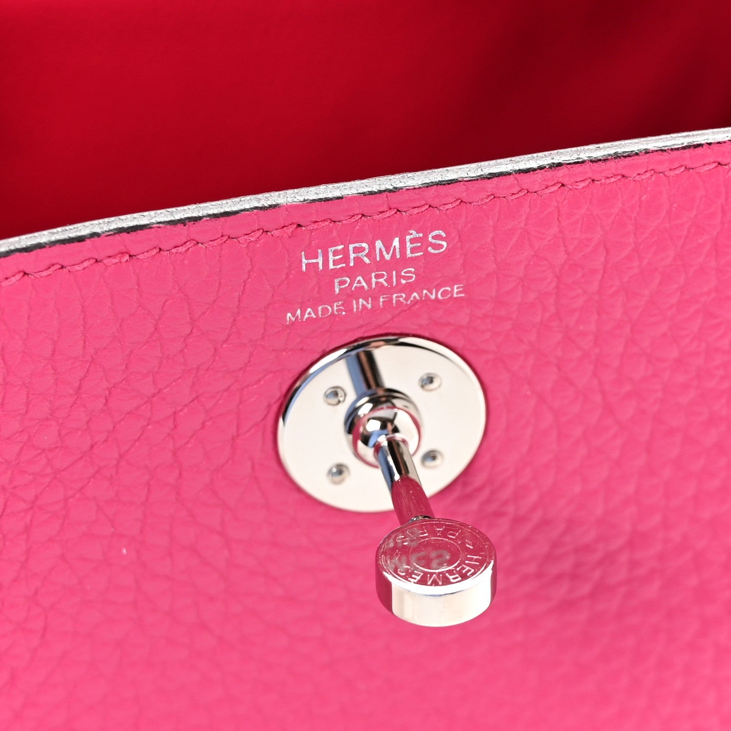 Taurillon Clemence Mini Lindy 20 Rose Extreme