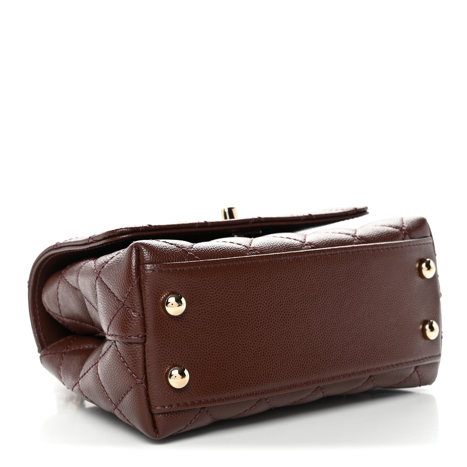 Caviar Quilted Extra Mini Coco Handle Flap Dark Brown