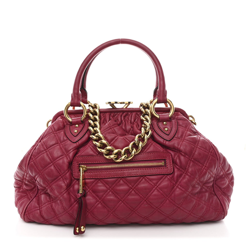 Calfskin Quilted Leather Stam Bag Pink