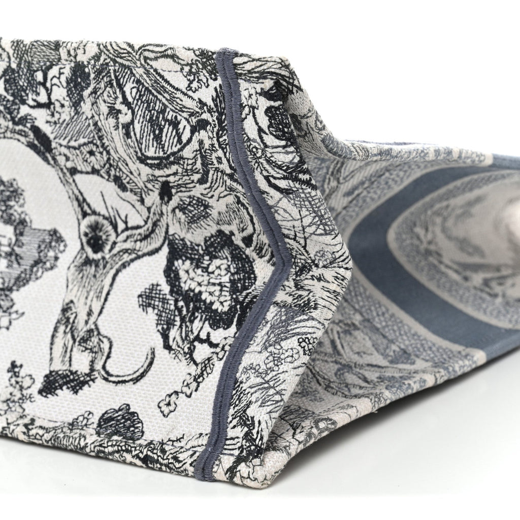Gradient Canvas Embroidered Large Dioriviera Toile De Jouy Book Tote Blue