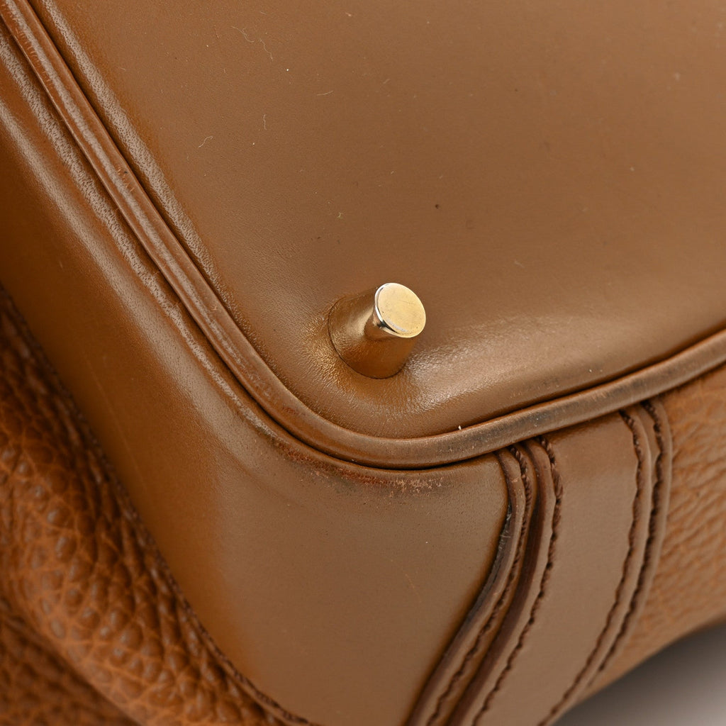 Grainy Calfskin Medium Golderton Tote Brown