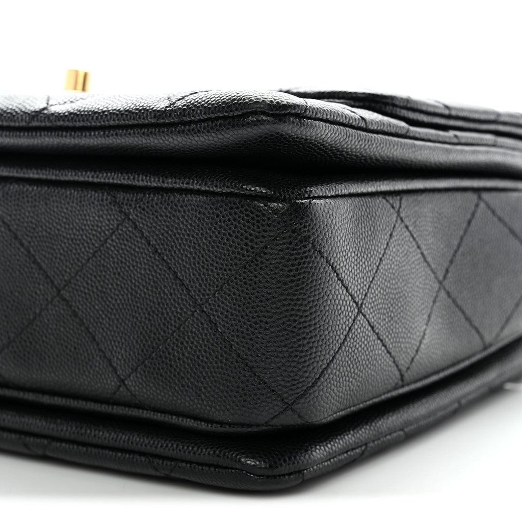 Caviar Quilted Coco First Flap Black