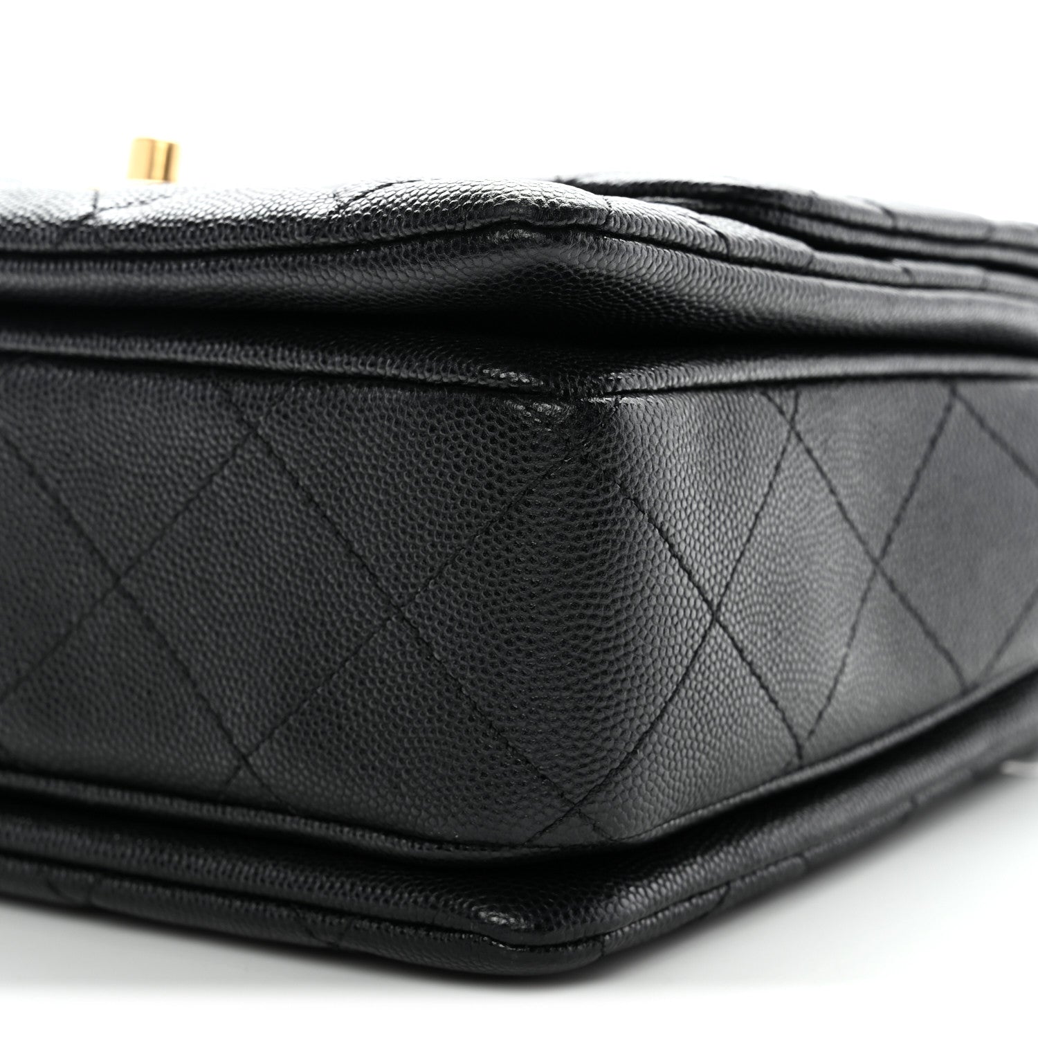 Caviar Quilted Coco First Flap Black