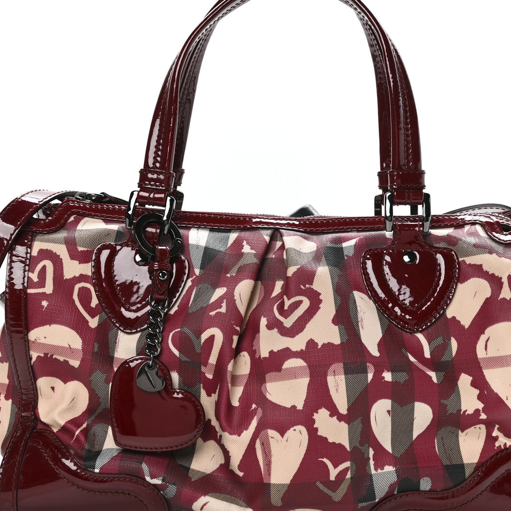 Nova Check Heart Print Pilgrim Satchel Berry