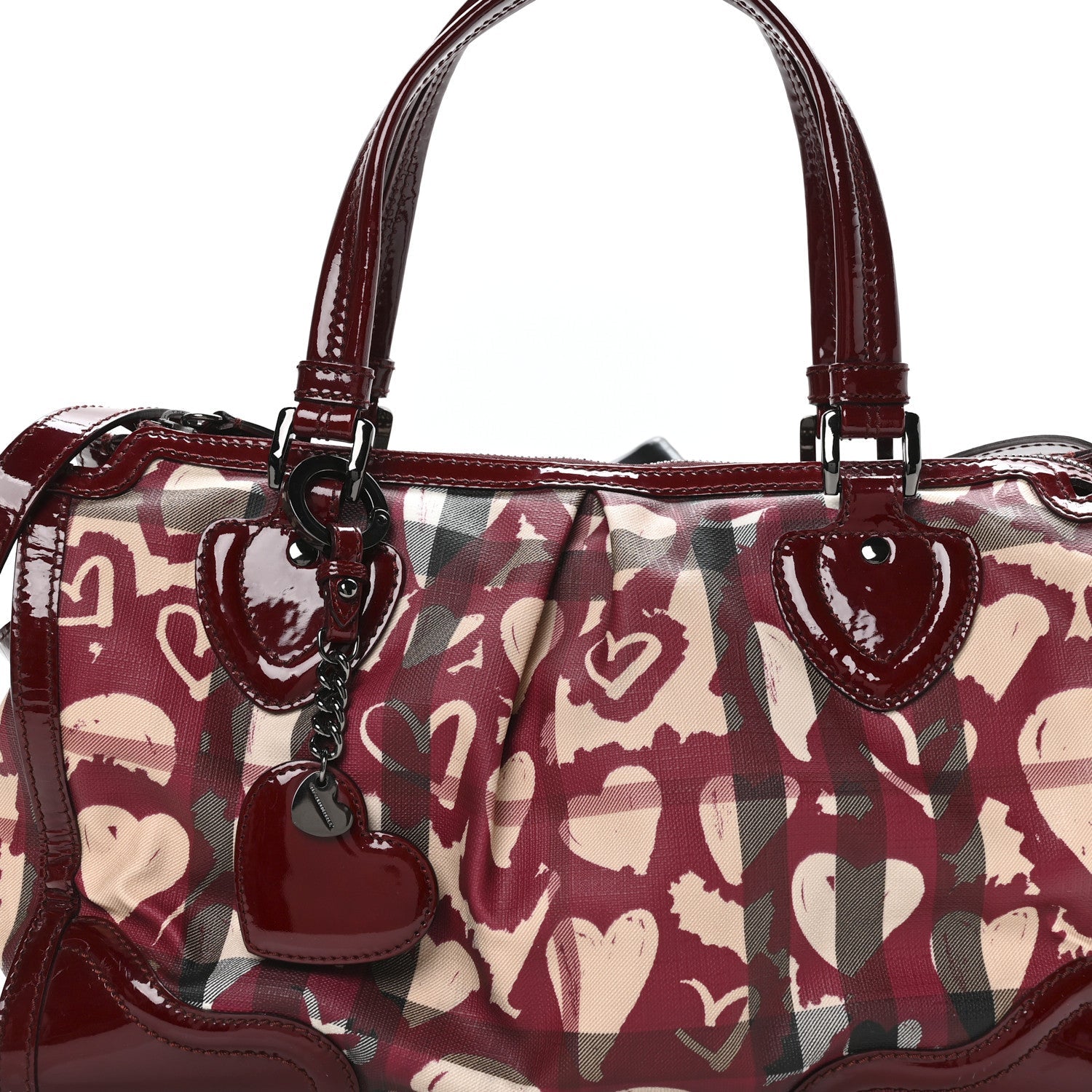 Nova Check Heart Print Pilgrim Satchel Berry