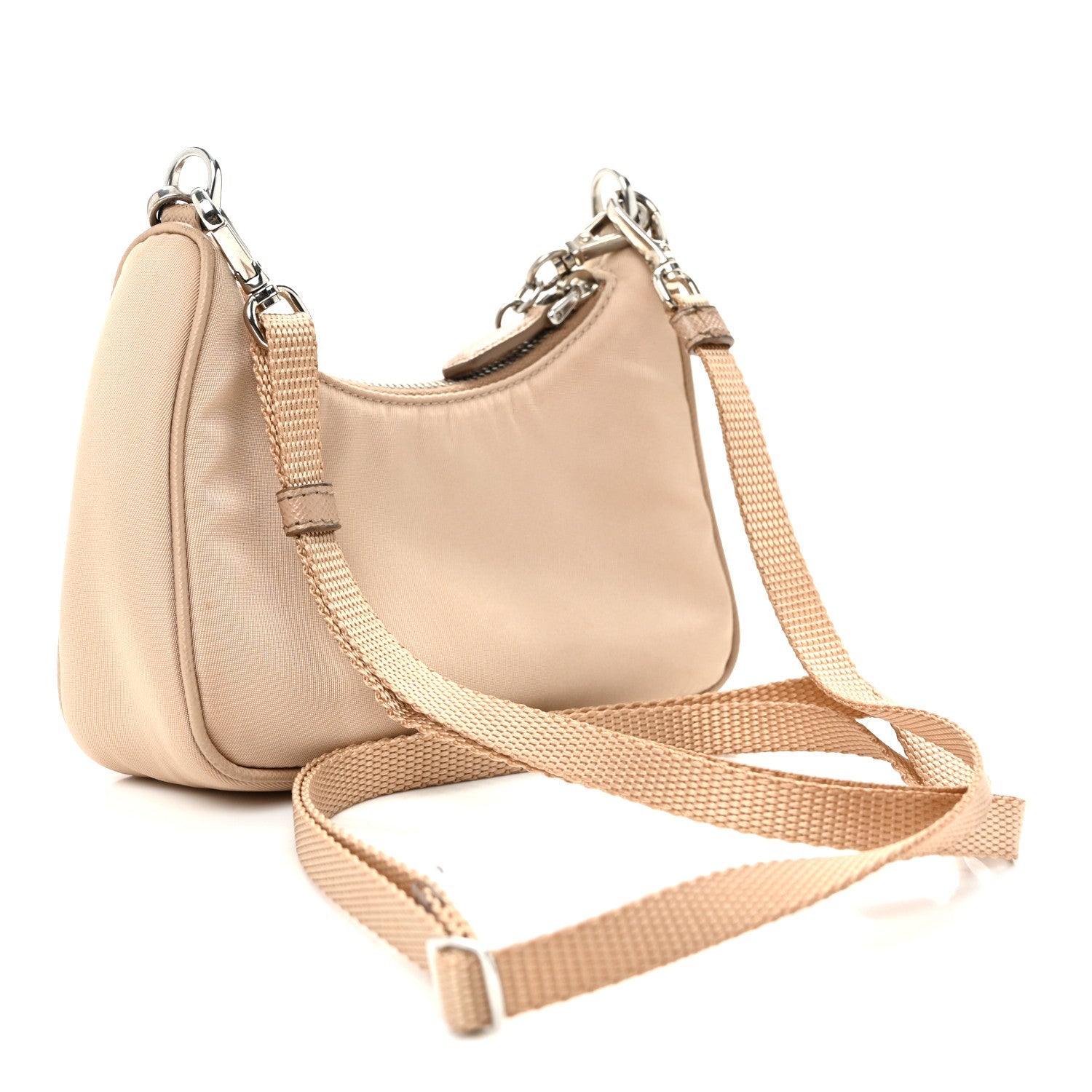 Tessuto Nylon Saffiano Mini Re-Edition 2000 Shoulder Bag Cammeo