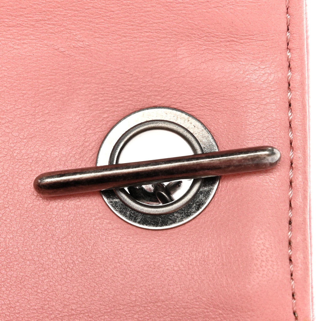 Lambskin Plexiglass Boy Brick Flap Pink