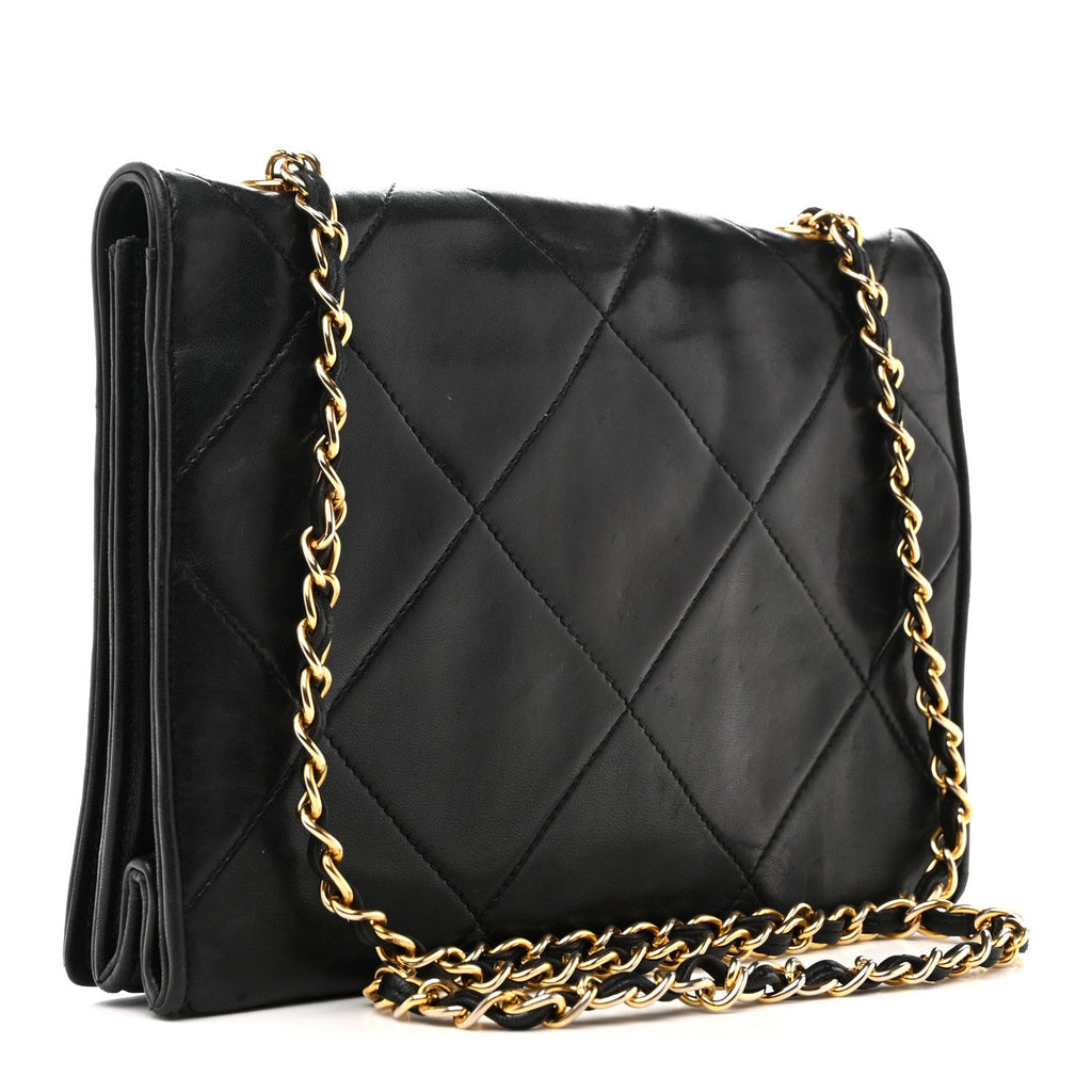 Lambskin Quilted Diamond CC Flap Black