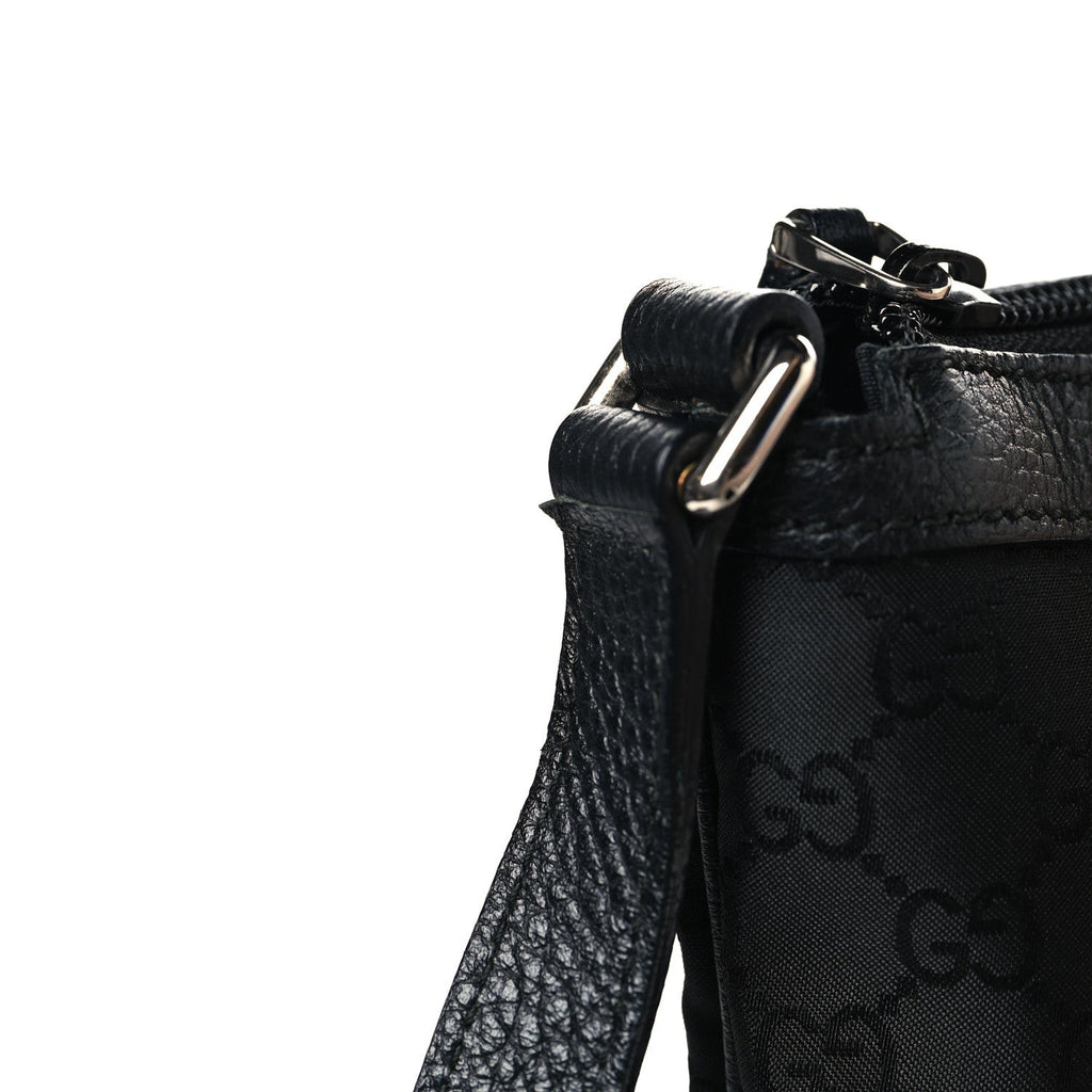 Denim Monogram Large Half Moon Hobo Black