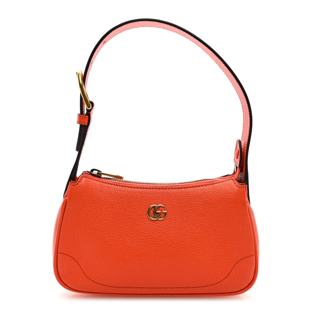 Goatskin Mini Aphrodite Shoulder Bag Orange