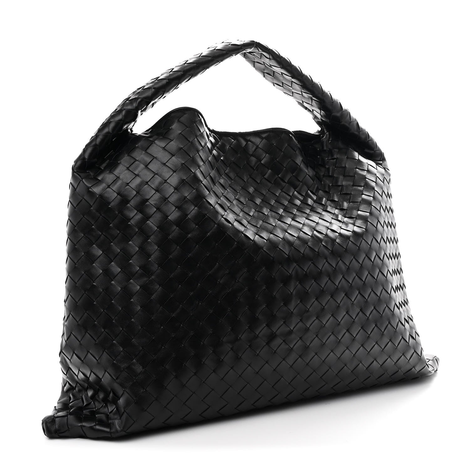 Calfskin Intrecciato Large Hop Black