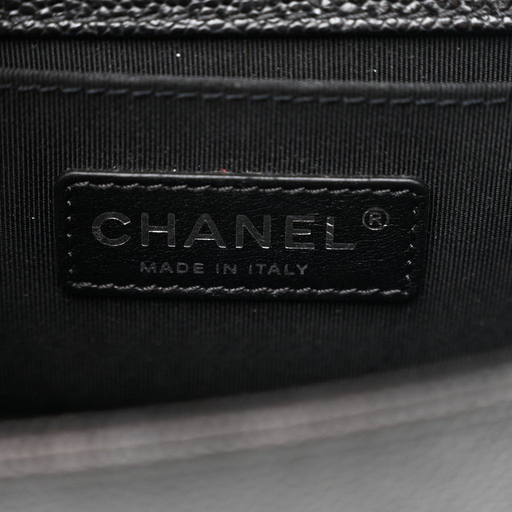 Caviar Quilted Small Boy Flap Black