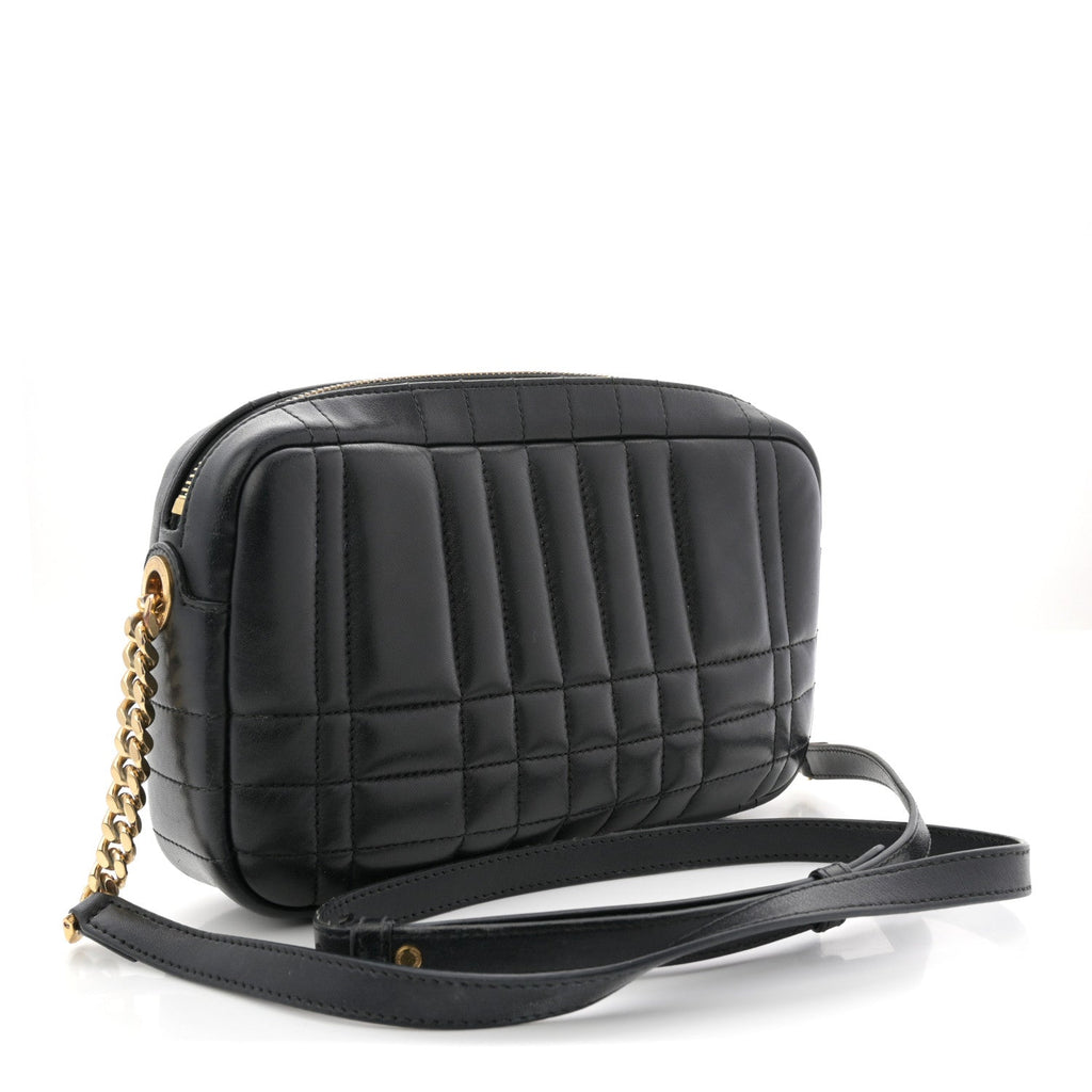 Lambskin Quilted Small Lola Camera Bag Black
