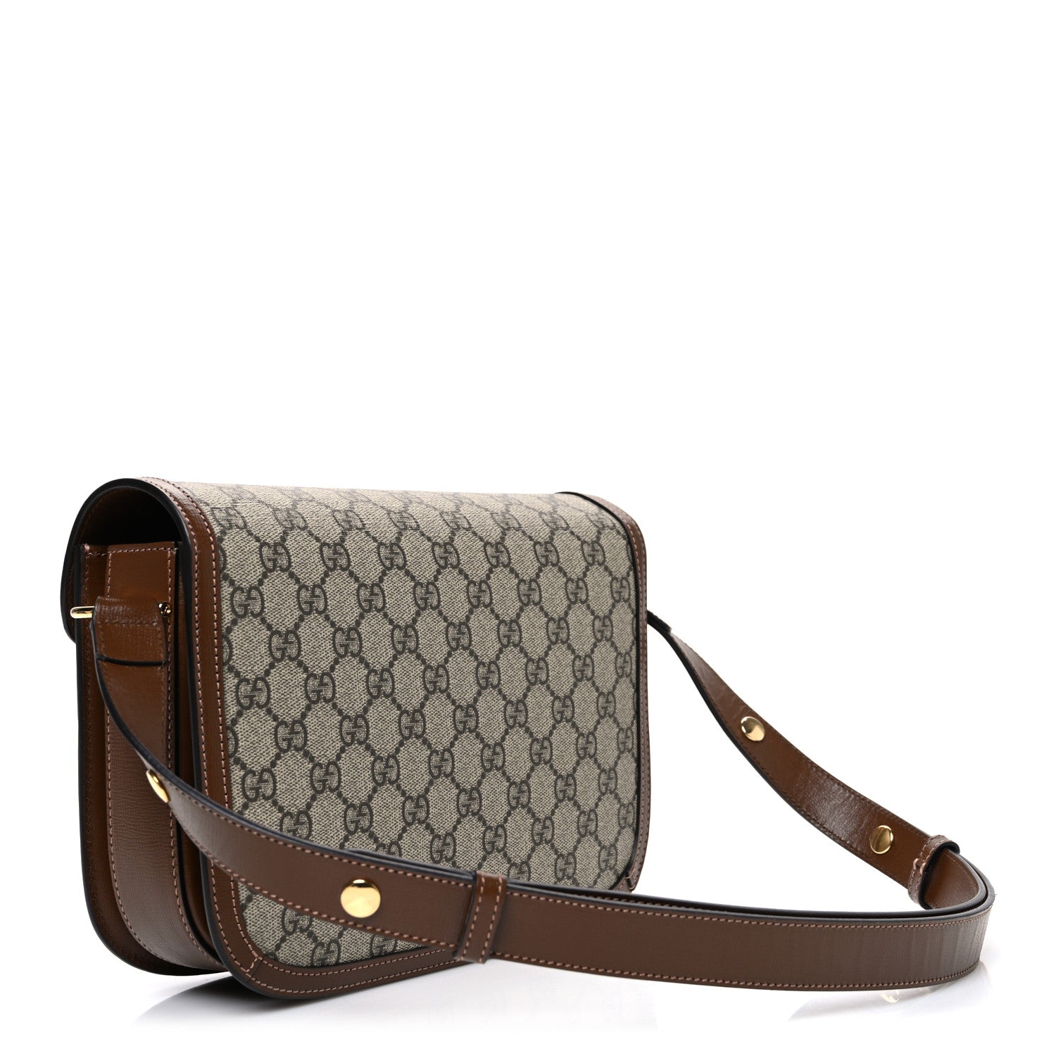 GG Supreme Monogram Horsebit 1955 Shoulder Bag Beige Brown Sugar