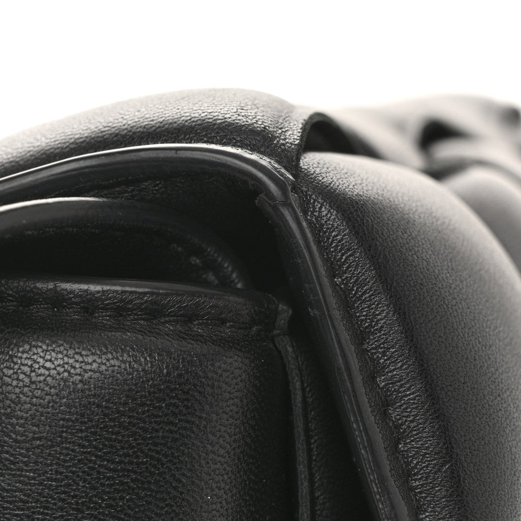 Nappa Maxi Intreccio Padded Cassette Crossbody Bag Black