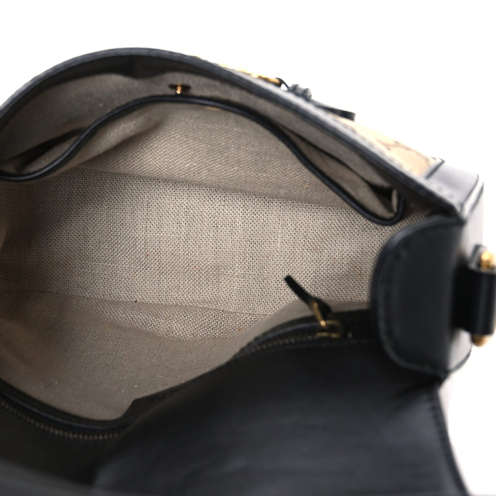 Monogram Ruinart Calfskin Medium Lady Web Shoulder Bag Beige Ebony Black