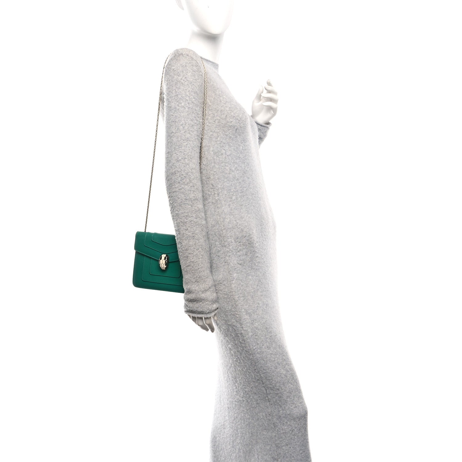 Calfskin Small Serpenti Forever Snake Strap Crossbody Bag Emerald Green