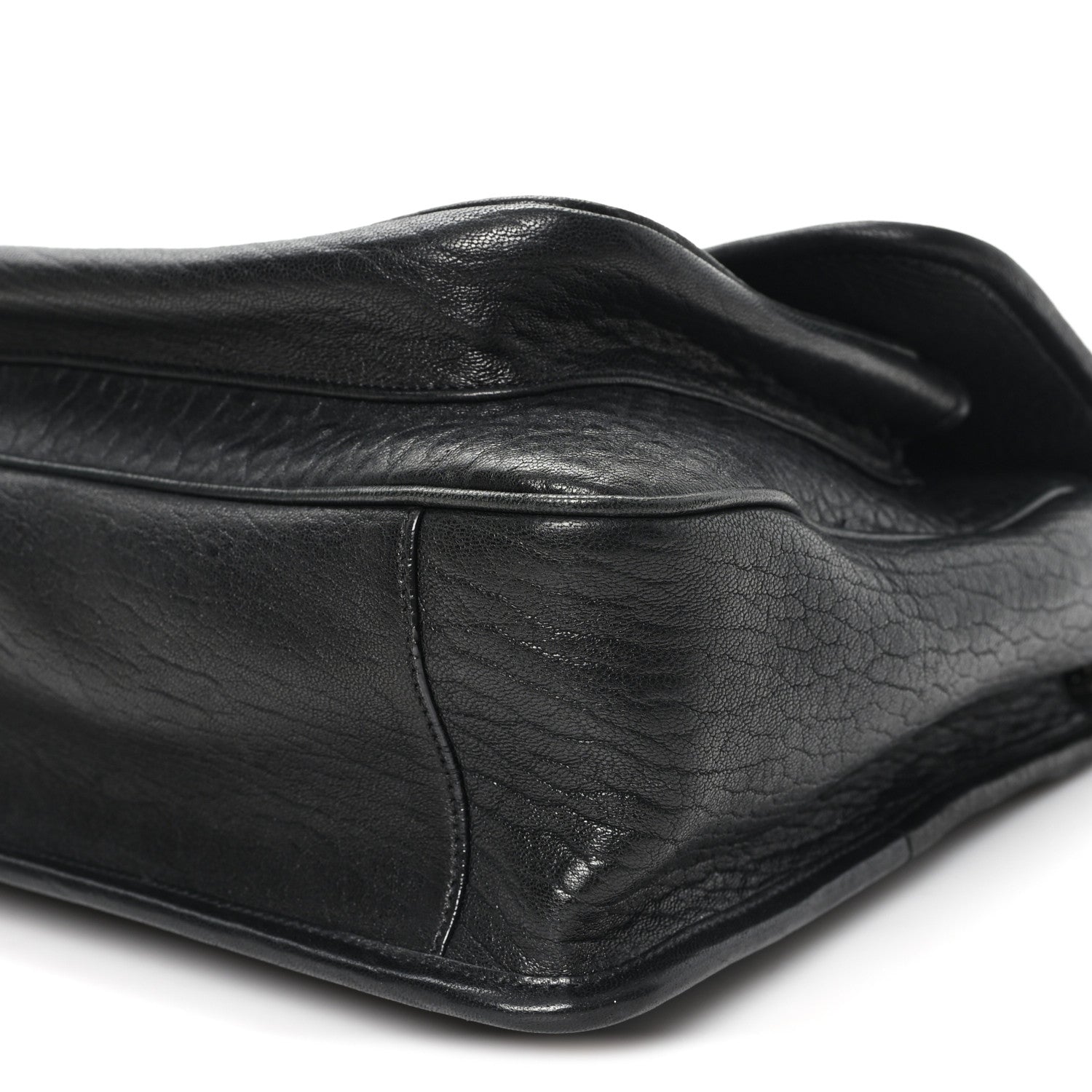 Grained Lambskin Monogram Large Niki Chain Satchel Black