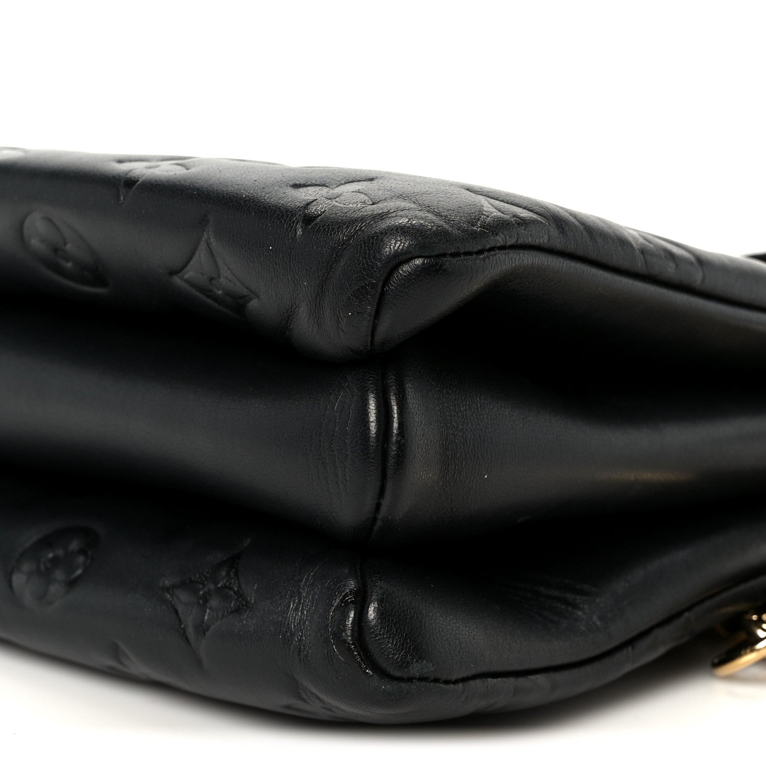 Lambskin Embossed Monogram Coussin PM Black