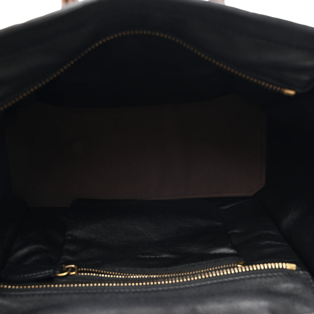 Canvas Smooth Calfskin Micro Tri-Color Luggage Natural Black Tan