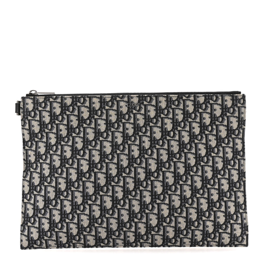Oblique A4 Flat Pouch Clutch Blue