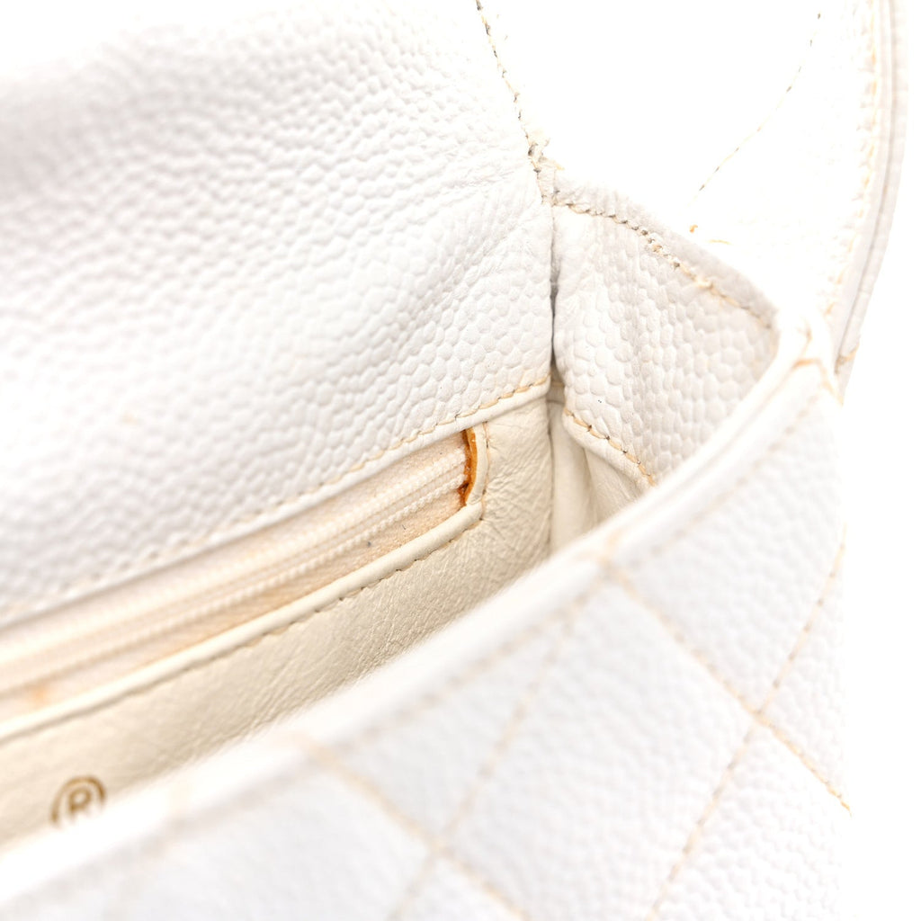 Caviar CC Shoulder Bag White