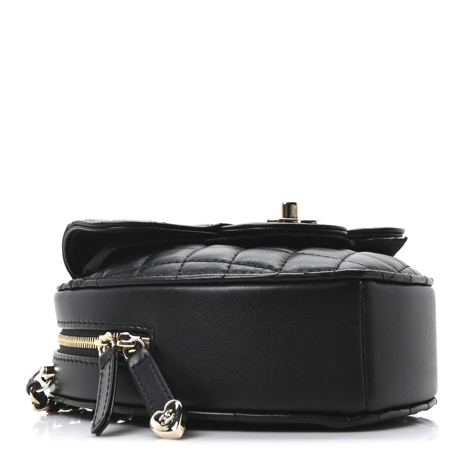Lambskin Quilted CC In Love Heart Bag Black