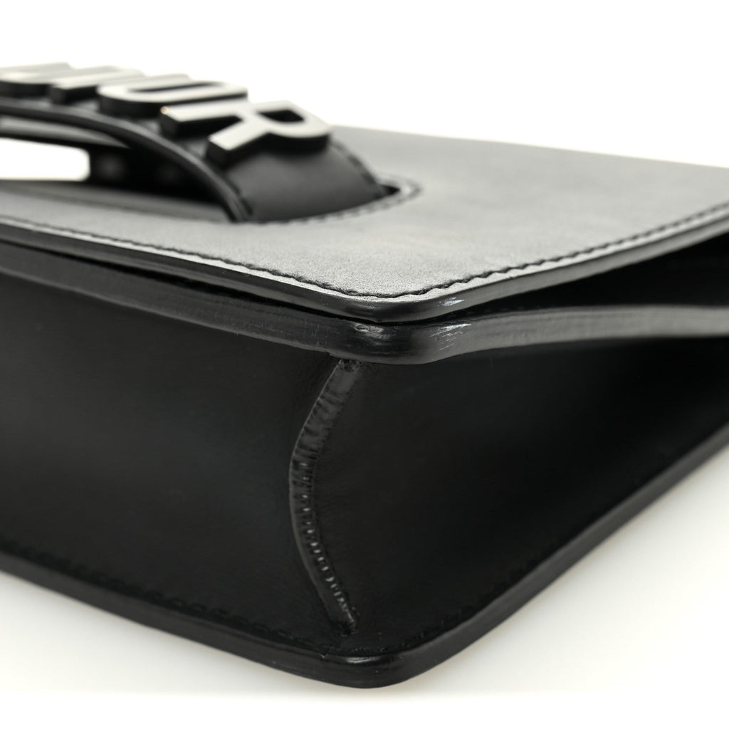 Ultra Matte Calfskin J'Adior Chain Flap Bag Black