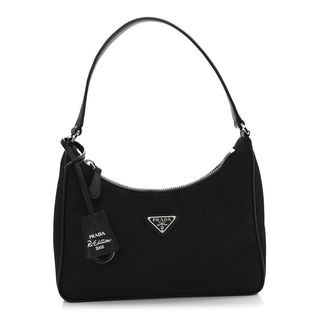 Tessuto Nylon Saffiano Mini Re-Edition 2005 Bag Black