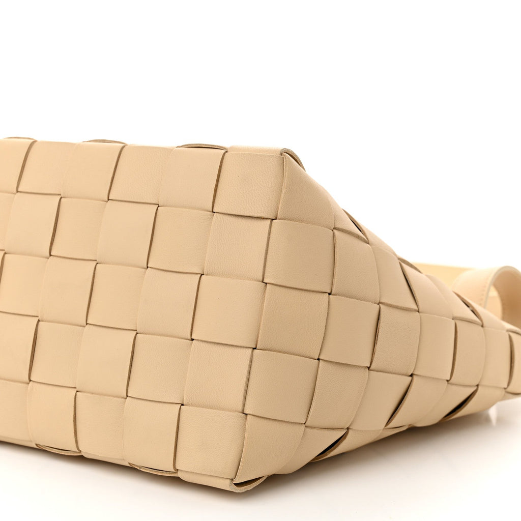Lambskin Maxi Intrecciato Bowling Cassette Shoulder Bag Porridge