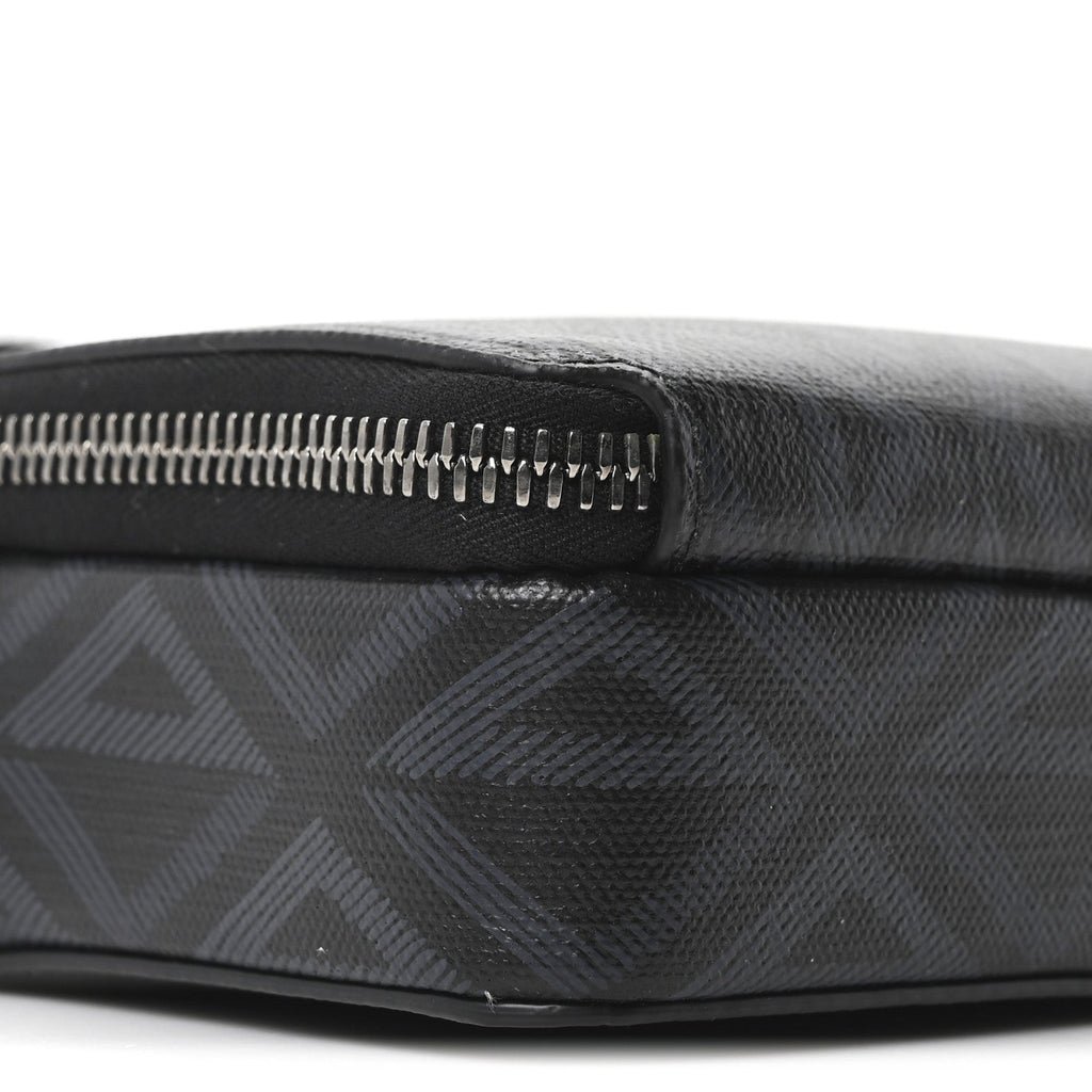 Coated Canvas CD Diamond Messenger Pouch Black