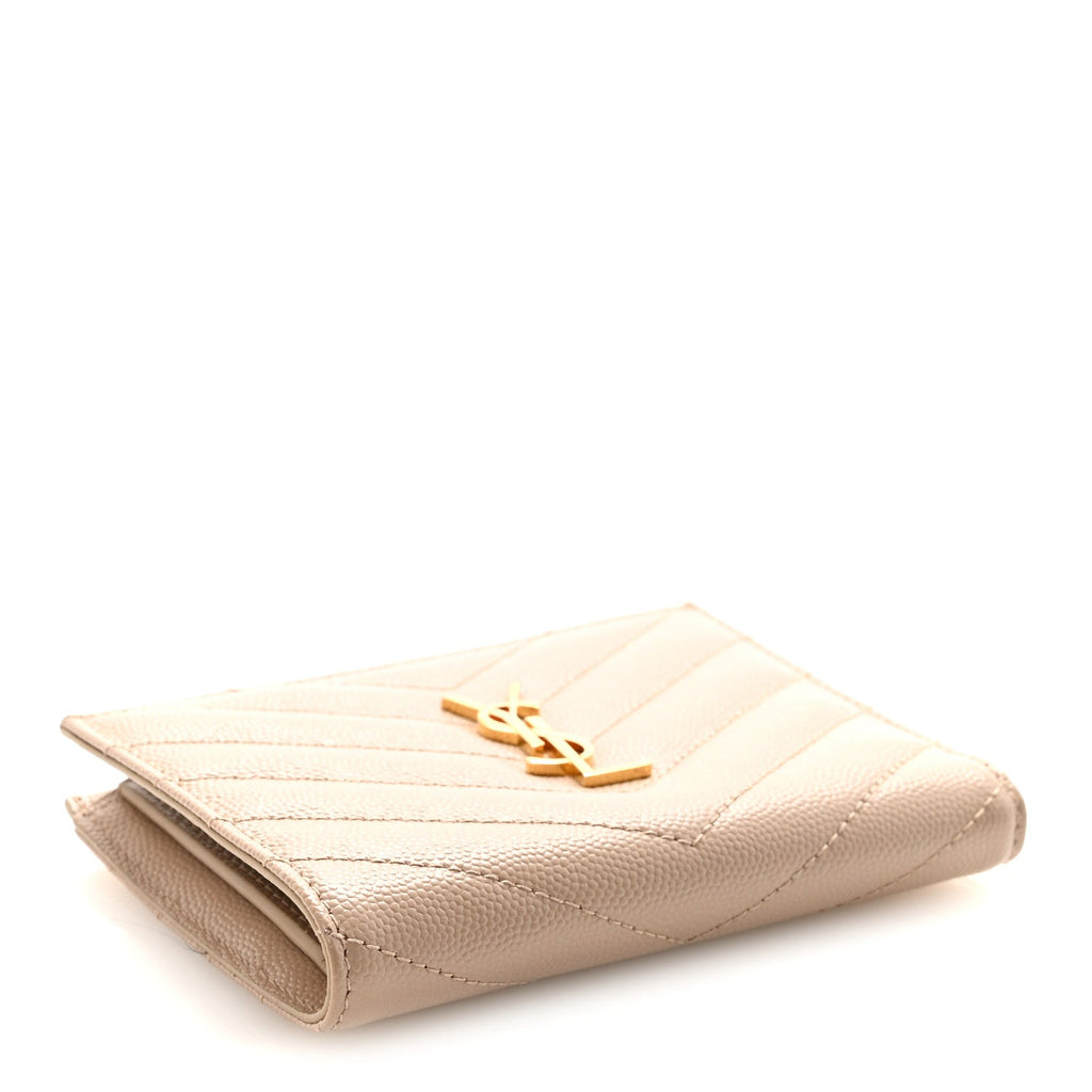 Grain De Poudre Matelasse Chevron Monogram Zipped  Case Dark Beige