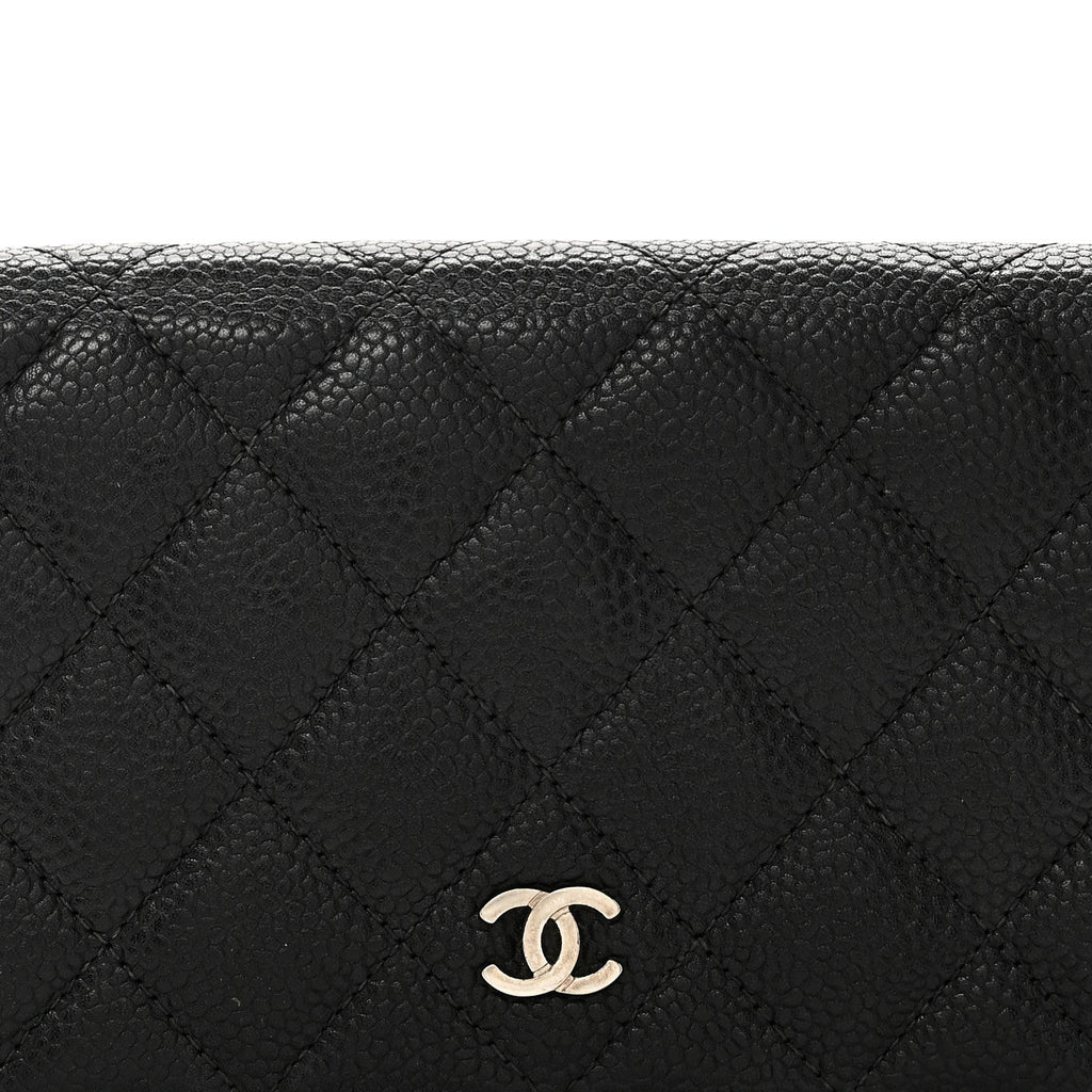 Caviar Quilted Yen Wallet Black