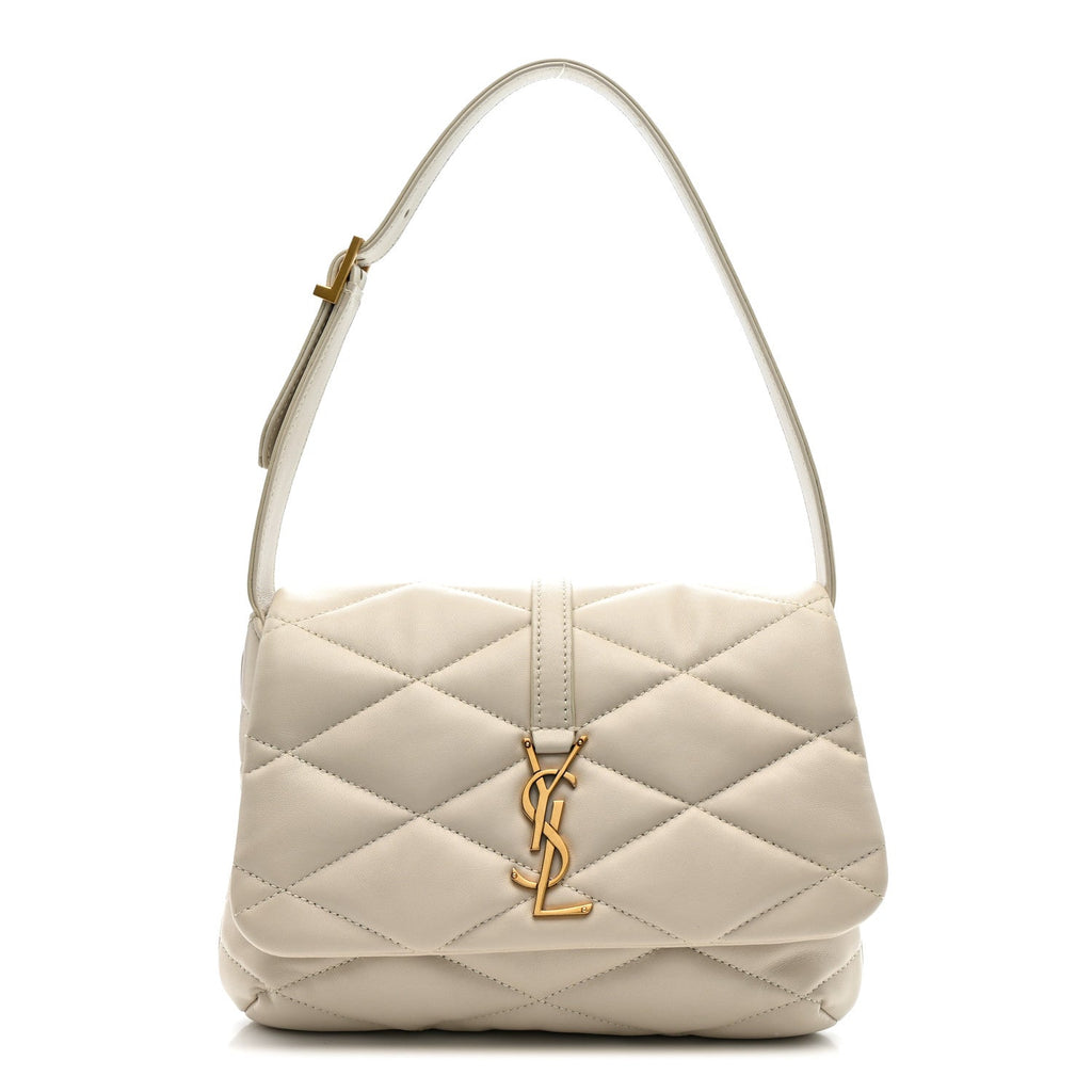 Lambskin Quilted Le 57 Diamond Shoulder Bag Crema Soft