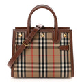 Calfskin Vintage Check Two Handle Title Bag Archive Beige