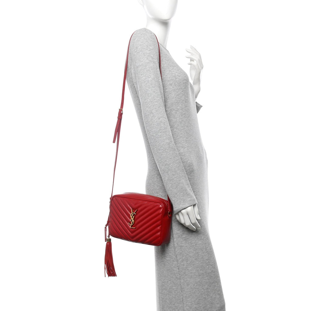 Calfskin Matelasse Monogram Lou Camera Bag Rouge Eros
