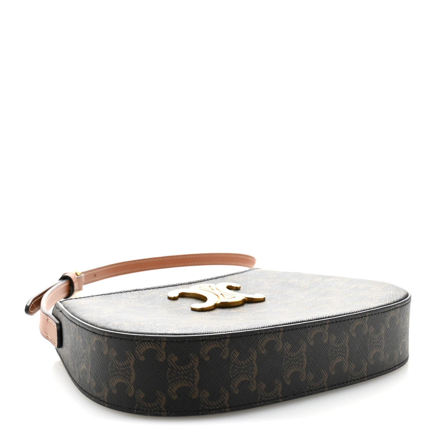 Triomphe Canvas Calfskin Medium Tilly Triomphe Shoulder Bag Tan